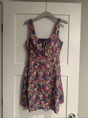 Old Navy Sleeveless Floral Dress in Blue, Pink & Yellow